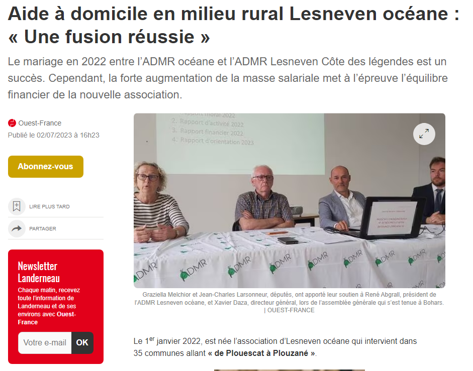 Conseil d'administration ADMR Lesneven Océane